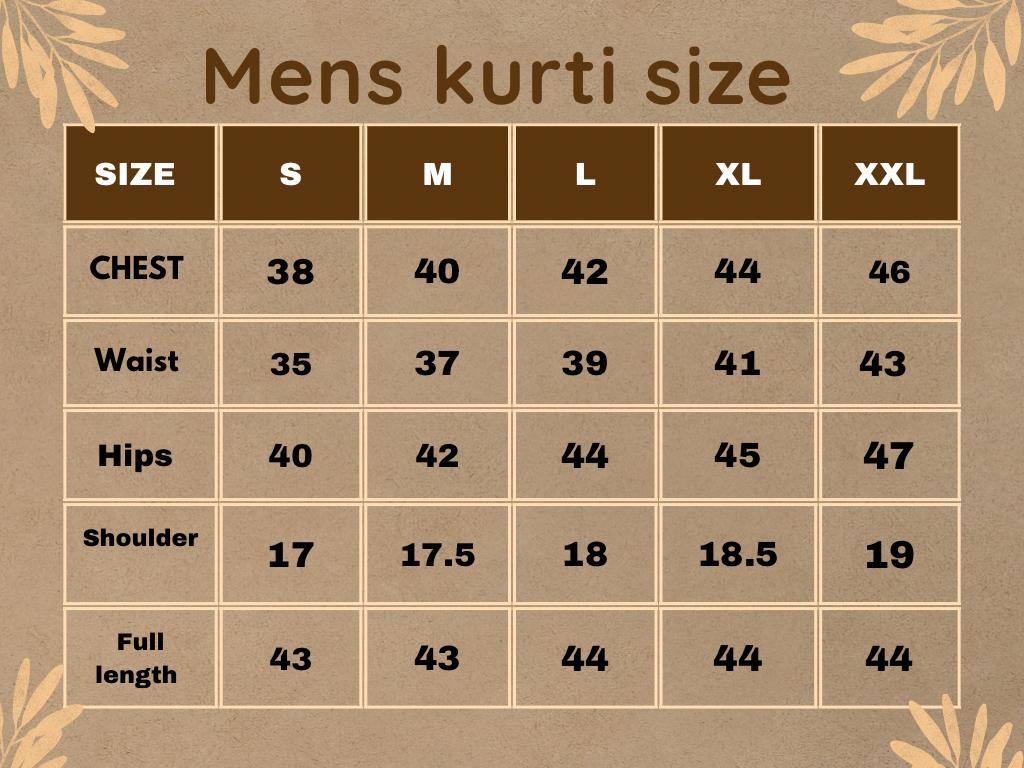 NIMR KURTI SIZE CHART SIMRAN - KIDS